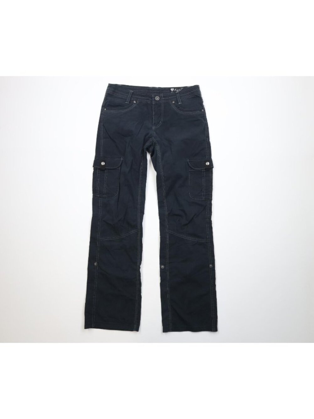 Kuhl Mountain Vintage Patina Dye Wide Leg Cargo Pants Capris Womens Size 6 Black
